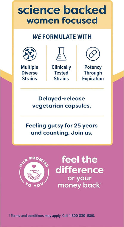 Renew Life Women's Probiotic Capsules, Supports pH Balance for Women, Vaginal, Urinary, Digestive and Immune Health, L. Rhamnosus GG, Dairy, Soy and Gluten-Free, 25 Billion CFU - 60 Ct