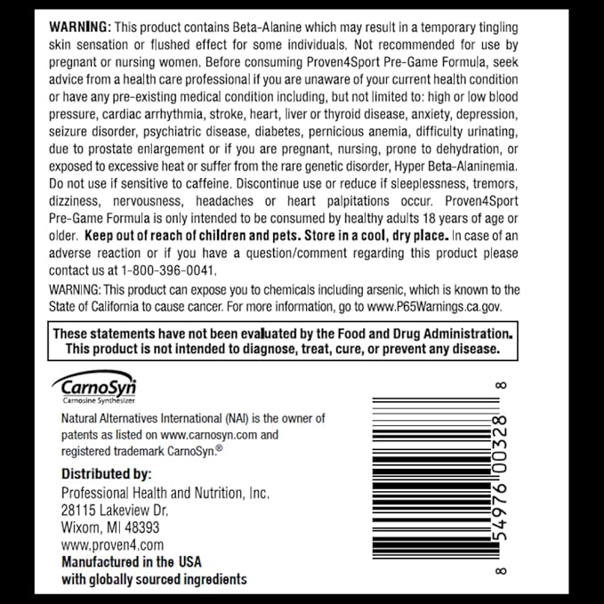 Proven4 Pre Workout Powder for Men and Women with Creatine - Beta Alanine - Caffeine NSF Certified Energy Supplement Chery Limeade 30 Servings