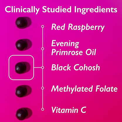 Hormone Balance Gummies for Women - Hormone Harmony for Mood, Energy, Bloating - Hormonal PMS, Perimenopause & Menopause Support - Red Raspberry Leaf & Black Cohosh - 60 Gummy Supplements