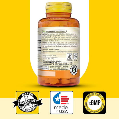 MASON NATURAL Melatonin 3 mg with B6 and Calcium, Natural Sleep Aid, Supports Healthy Sleep & Rest, 60 Tablets (Pack of 3)