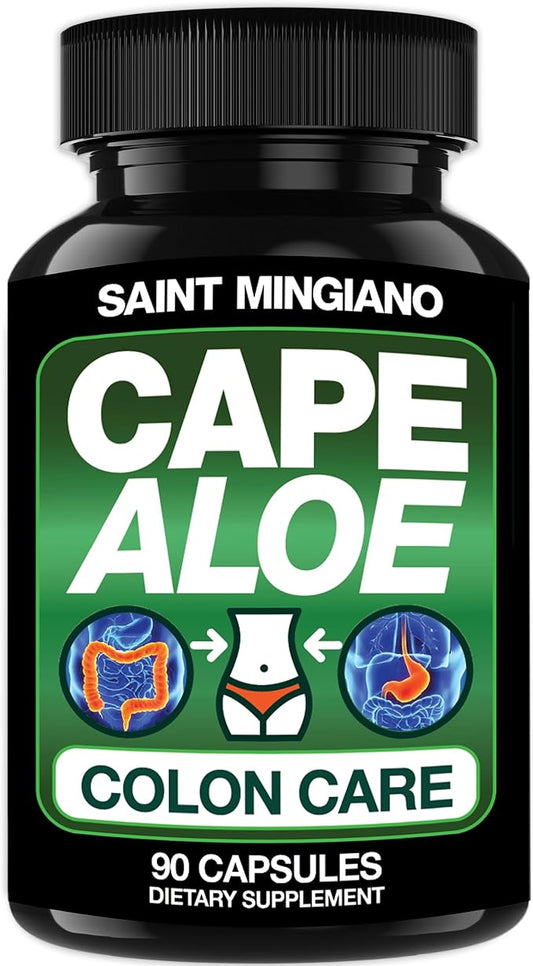 Cape Aloe Vera Capsules - Colon Cleanse, Detox & Flush - 90 Capsules. Gentle Constipation Relief and Bowel Movement Acting as Natural Herbal Laxative - Supports Bowel Movements for Digestive Health