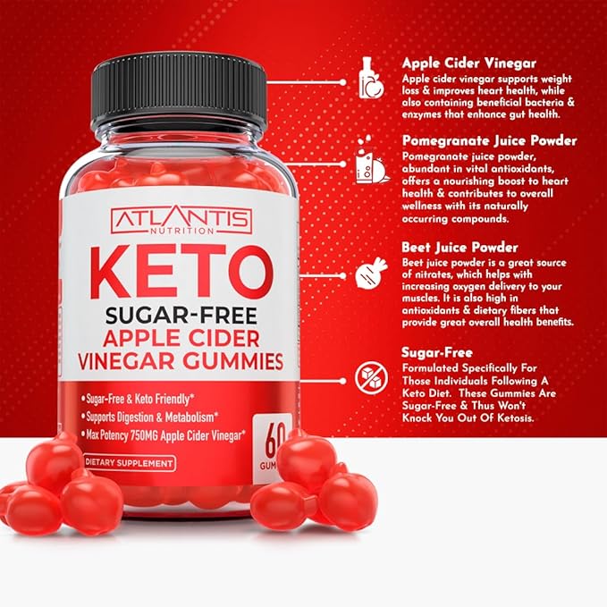 Atlantis Nutrition Hormonal Balance PMS Relief 60 Gummies + Sugar Free Keto Apple Cider Vinegar 60 Gummies