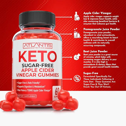Atlantis Nutrition Hormonal Balance PMS Relief 60 Gummies + Sugar Free Keto Apple Cider Vinegar 60 Gummies