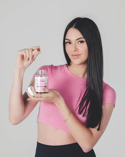 Hair, Skin & Nails + Marine Collagen – Gluten-Free, Non-GMO Gummies, Raspberry Pomegranate