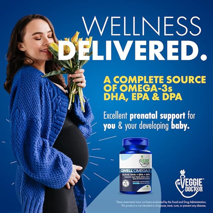 Vegan Omega 3 Supplement - Omega 3 Fish Oil Alternative - No Carrageenan – Plant Based Algae Omega3 Fatty Acid Supplements - DHA, EPA, DPA - Heart, Brain, Joint, Eye, Immune Support