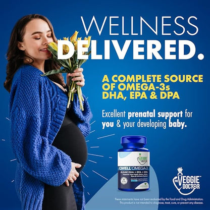 Vegan Omega 3 Supplement - Omega 3 Fish Oil Alternative - No Carrageenan – Plant Based Algae Omega3 Fatty Acid Supplements - DHA, EPA, DPA - Heart, Brain, Joint, Eye, Immune Support