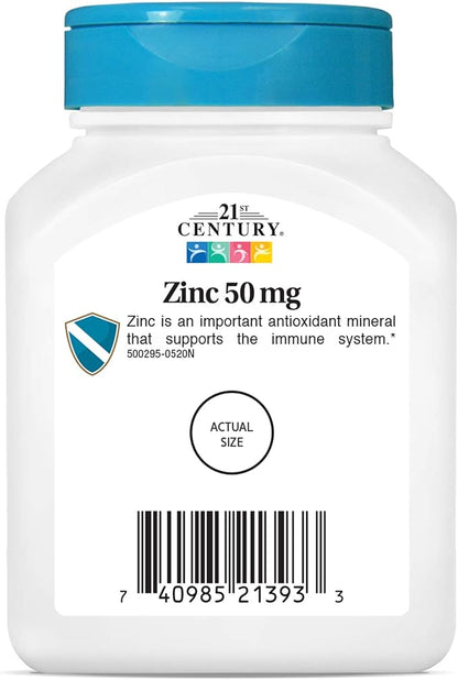 21st Century Zinc 50 Mg (Chelated) Tablets, 110 Count (Pack of 1)