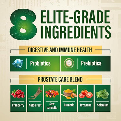 Probiotics for Men with Prebiotics - Men Probiotic Supplement for Digestive Health, Gut Health, Immune Health, Bloating and Prostate Care - Strains Shelf Stable, Gluten & Soy Free 60 capsules.