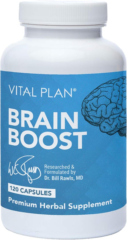 Brain Boost Supplement by Dr. Bill Rawls – Brain Boosting Capsules w/Lion’s Mane, Cat’s Claw, Bacopa, Sensoril Ashwagandha & Ginkgo Biloba