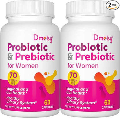 Vaginal Probiotics, 70 Billion CFU Probiotics for Women, 13-in-1 Womens Probiotic & Organic Prebiotics for Vaginal, Urinary, pH Balance, Immune, Gut & Digestive, Bloating Health - 4 Months Supply