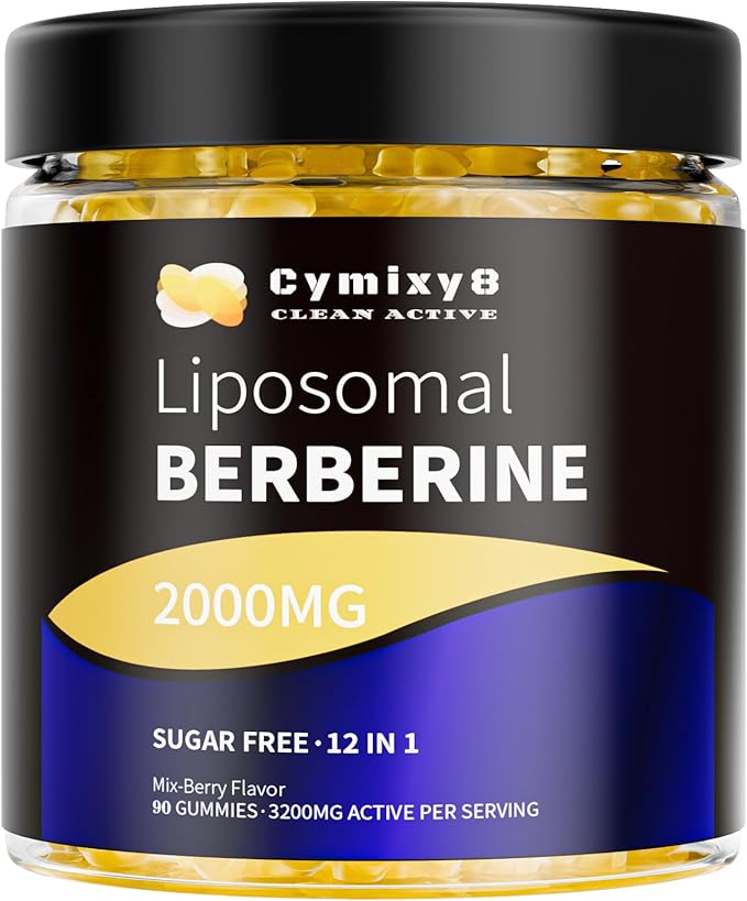 12 in 1 Berberine HCL Gummies-High Bioavailability Liposomal Berberine Gummies with for Women and Men, Berberine with Ceylon Cinnamon & Vegan Supplement- AMPK Activator (90 Count)