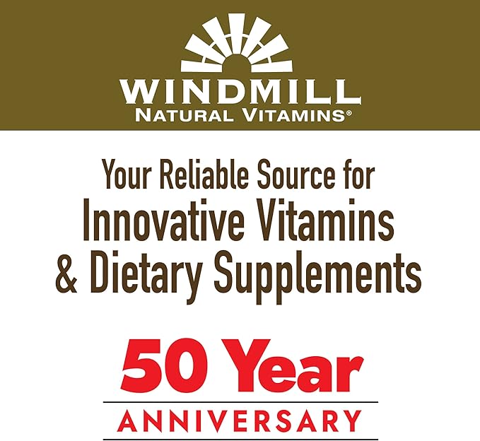 Windmill Natural Vitamins B Complex (100% Daily Value), Boost Energy Production and Promote Metabolism, 100 Tablets, 100 Servings