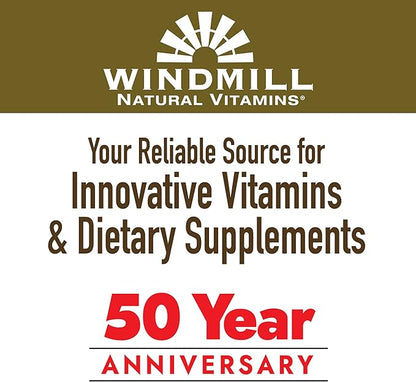 Windmill Natural Vitamins B Complex (100% Daily Value), Boost Energy Production and Promote Metabolism, 100 Tablets, 100 Servings
