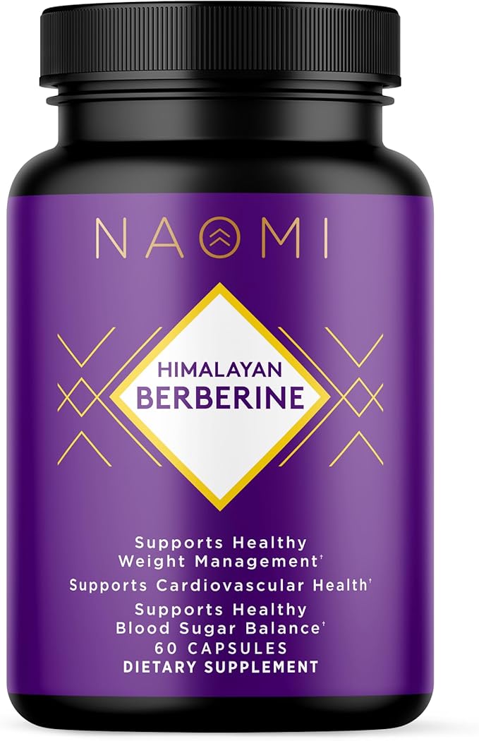 NAOMI Berberine 500mg - Immune Support & Normal LDL Cholesterol and Triglyceride Support - Cardiovascular, Heart, & Gastrointestinal Wellness, AMPK, Non-GMO, Gluten Free, Vegan- 60 Veggie Capsules