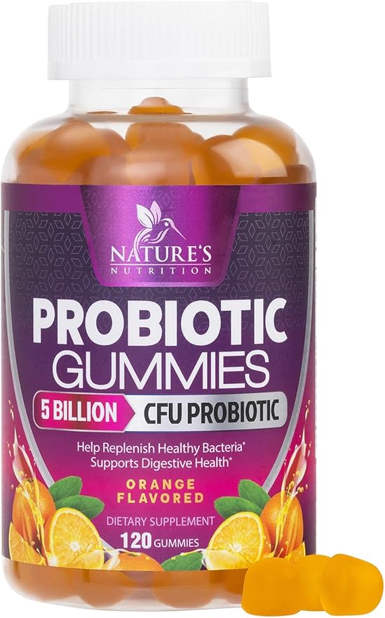 Probiotic Gummies for Women & Men's Digestive Health, 5 Billion CFU, Best Daily Probiotics Gummy for Vaginal, Immune Support & Gut Health, Supports Occasional Constipation Gas & Bloating, 120 Gummies