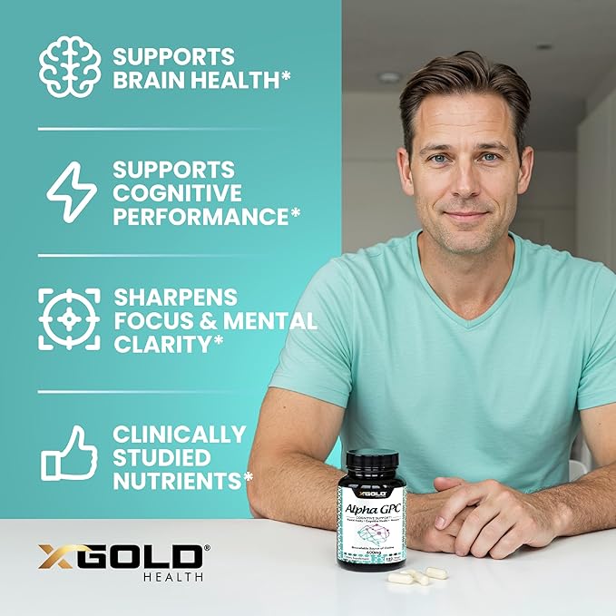 Alpha GPC Choline Supplement 600mg, 99%+ Highly Purified, Highly Bioavailable Source of Choline,120 Veggie Capsules, Cognitive Enhancer Nootropic, Supports Memory & Brain Function, Boosts Focus & Mood