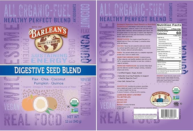 Barlean's Healthy Digestion Bundle - Stomach Repair and Digestive Seed Blend
