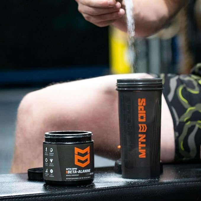MTN OPS Beta Alanine Powder Pre Workout for Muscle Endurance & Strength, 3g of Beta Alanine per Serving, Unflavored 100 Servings