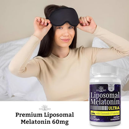 Fogoro Melatonin 60mg-Fall Asleep Faster, Stay Asleep Longer,High Dose
