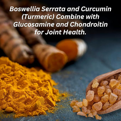 INVIGOFLEX Glucosamine & Chondroitin Sulfate - Turmeric Curcumin - Boswellia Serrata (Non GMO) 24 - Hour Premium Joint Supplement AMPM - 2 Pack