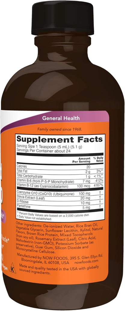 NOW Supplements, CoQ10 Liquid, 100 mg per Teaspoon, with Co-enzyme B Vitamins, Sweetened with Xylitol, 4-Ounce