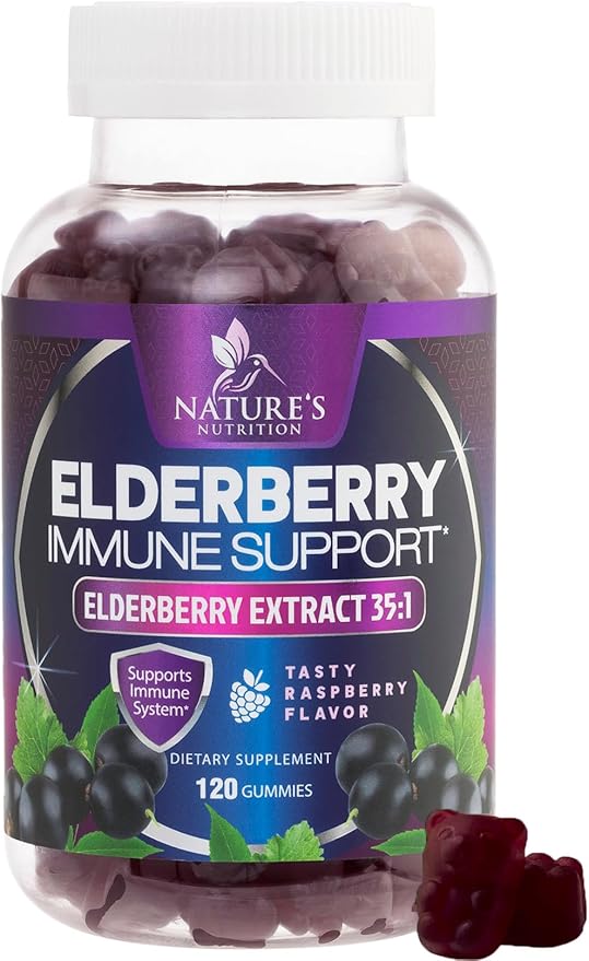 Sambucus Elderberry Immune Gummies - Daily Immune Support for Kids & Adults - Super Concentrated 35:1 Extract, Equivalent to 4200mg of Elderberries, Black Elder Berry Vitamin Supplement - 120 Gummies