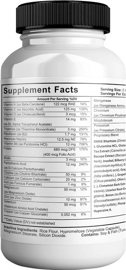 Neuroviva Gold Max Plus Brain Supplement for Memory and Focus Concentration for Mental Clarity, Cognitive Enhancement Vitamins B6, B12 60 Capsules (5)