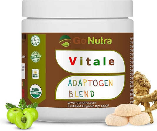 Go Nutra Adaptogen Blend Organic Superfood Smoothie Powder | Adaptogen Supplement with Maca, Ashwagandha, Rhodiola, Ginseng, Mushrooms & More | Superfood Blend Adaptogens Smoothie Booster Powder 8oz