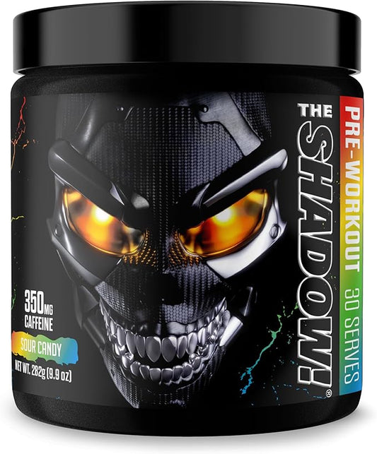 JNX SPORTS The Shadow! 350mg of Caffeine Hard Core Preworkout - Sour Candy 30 Servings | Electric Energy, Mental Focus & Superhuman Strength for Men & Women
