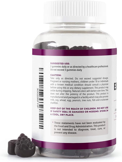 Kate Naturals Elderberry Gummies with Vitamin C and Zinc for Adults & Kids. Tasty Sambucus Elderberry Gummies for Immune Support (90 Gummies, 45 Day Supply)