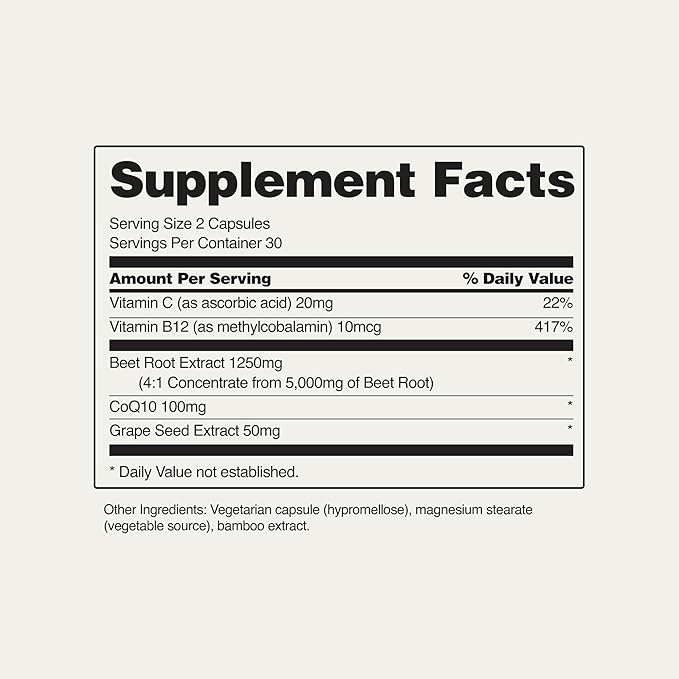 Snap Supplements Heart Beets, USDA Organic Beet Root, 3-in-1 Cardiovascular Superfood, Support Healthy Blood Pressure and Heart Health, 250g (Capsules)