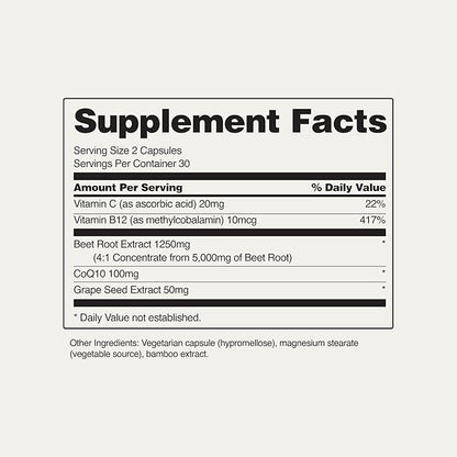 Snap Supplements Heart Beets, USDA Organic Beet Root, 3-in-1 Cardiovascular Superfood, Support Healthy Blood Pressure and Heart Health, 250g (Capsules)
