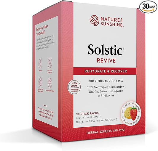 Nature's Sunshine Solstic Revive, 30 Packets | Post Workout Recovery Drink with Vitamin C, Vitamin E, and Calcium to Support Bone Health and Replenish Important Nutrients
