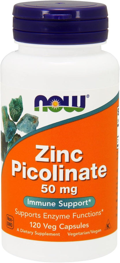 Now Foods Now Foods Zinc Picolinate, 50 mg, 120 Veg Capsules, 3 Pack