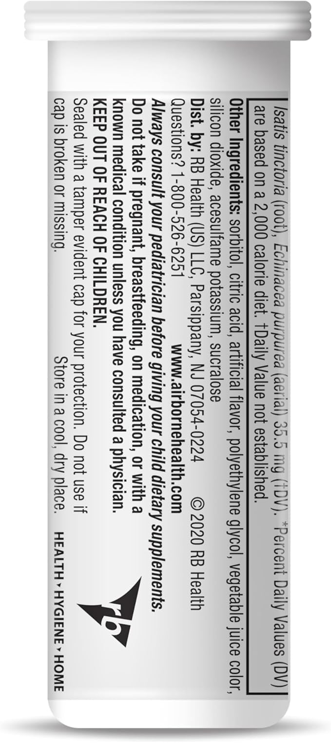 Airborne Elderberry Extract + Vitamin C 1000mg (per Serving) - Effervescent Tablets (20 Count in a Box), Gluten-Free Immune Support Supplement, with Vitamins A C E, Zinc, Selenium, Sugar Free
