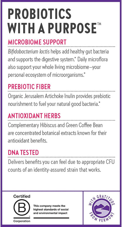 New Chapter Daily Dual Biotic Probiotic + Prebiotic for Digestion & Microbiome Health, 100% Vegan, Soy Free, Non-GMO, 60 Count (2 Month Supply)