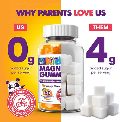 DR. MORITZ Sugar-Free Calm Magnesium Gummies for Kids and Adults - Non-GMO Magnesium Citrate Gummies - Orange Flavor - 2-Pack (120 Count)