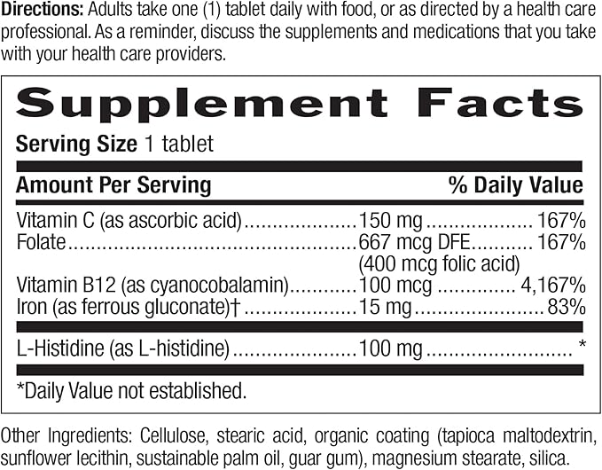 Country Life - Iron Aid, with Vitamins C, B-12, and Folic Acid - 60 Tablets