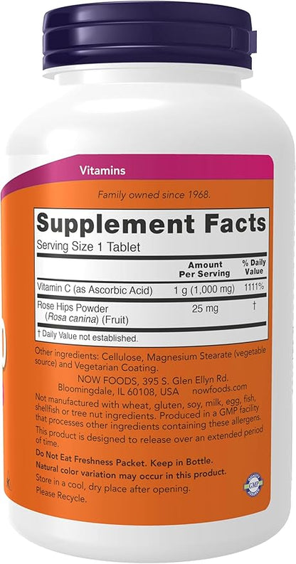 Now Foods, C-1000 ,Now Foods Vitamin C-1000 Sustained Release with Rose Hips, 250 Tablets