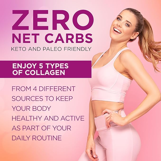 5 Type Multi Collagen Complex - Pure Hydrolyzed Collagen Protein Peptides Types I-II-III-V-X Anti-Aging Collagen Supplements for Skin, Hair Growth, Nails, Joints, for Women and Men - 90 Capsules