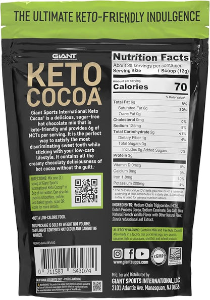 Giant Sports Keto Cocoa and Collagen Peptide MCT Powder and Protein Bundle.