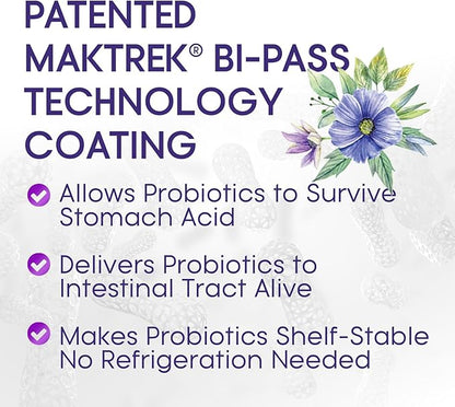 Probiotics for Women 50 Billion CFU - Digestive Health, Vaginal pH & Immune Support, Prebiotics & Cranberry, Gut Health & Urinary Support, 5 Strains, Shelf Stable Women's Probiotic - 60 Capsules
