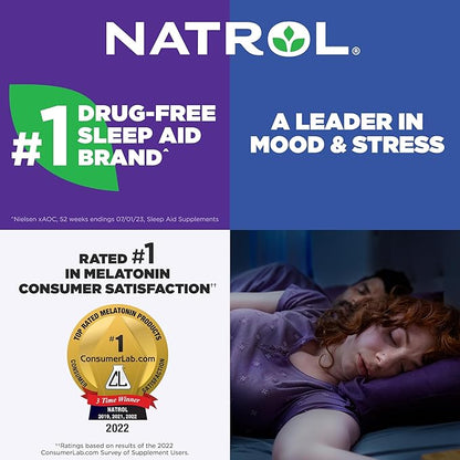 Natrol Fast Dissolve Melatonin 5 mg, Melatonin Supplements for Restful Sleep, Sleep Support for Adults, 150 Strawberry-Flavored Tablets, Up to a 150 Day Supply