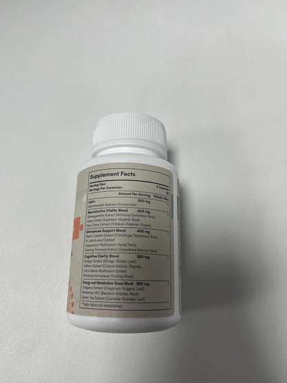 2000MG Liposomal NAD+ for Women, NAD+ Supplement, with Ashwagandha, Maca, Black Cohosh & Ginkgo Biloba, Max Absorption, NAD Plus - Menopause, Cognitive Clarity, Energy, Aging Defense, 540 Capsules
