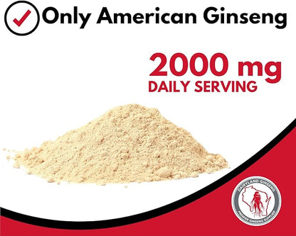 Dairyland Premium American Ginseng Powder 西洋参 - 8 oz Pack of Wisconsin Ginseng Root Powder - Non-GMO, Gluten Free Powdered Ginseng - Use American Ginseng Herbal Supplement for Smoothies, Baking, Tea