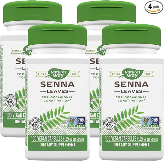 Nature's Way Senna Leaves, Supports Occasional Constipation Relief*, 100 Vegan Capsules (Pack of 4)