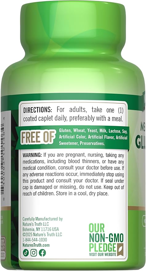 Nature's Truth Glucosamine HCI 1500mg | 60 Caplets | Mega Strength | Non-GMO & Gluten Free Supplement