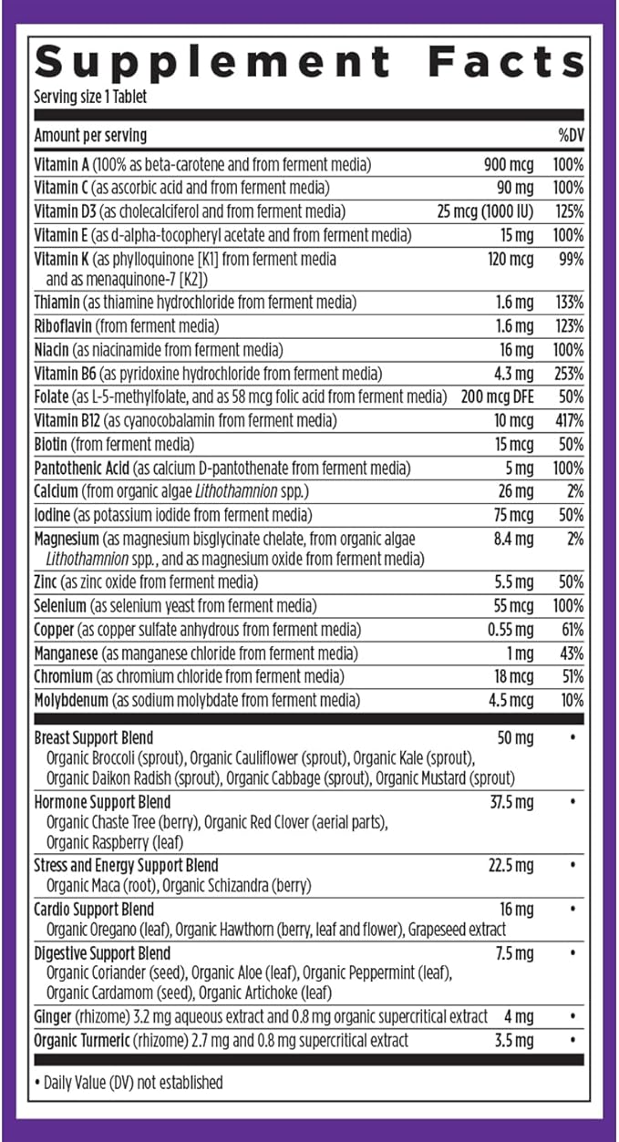 New Chapter Women's Multivitamin 40 Plus for Energy, Healthy Aging + Immune Support with 20+ Nutrients -- Every Woman's One Daily 40+, Gentle on the Stomach, 96 Count