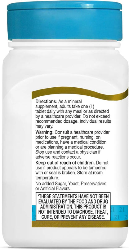 21st Century Zinc 50 Mg (Chelated) Tablets, 110 Count (Pack of 1)