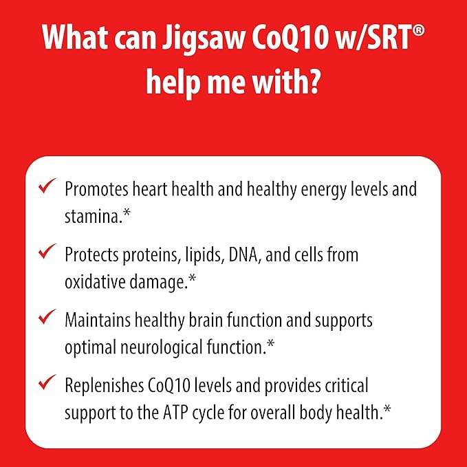 Jigsaw Health CoQ10 w/SRT | Heart Health Support | with Sustained Release Technology | 60 Capsules